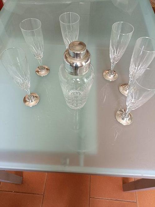Cocktailshaker (7) - 800 zilver kristal, Antiek en Kunst, Antiek | Zilver en Goud