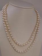 Halsketting 6x7mm Double Akoya Pearls, Zilver
