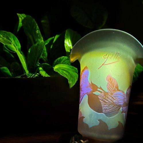 Emile Gallé - Lampe murale - Laiton, Verre - Signé, marque, Antiek en Kunst, Curiosa en Brocante
