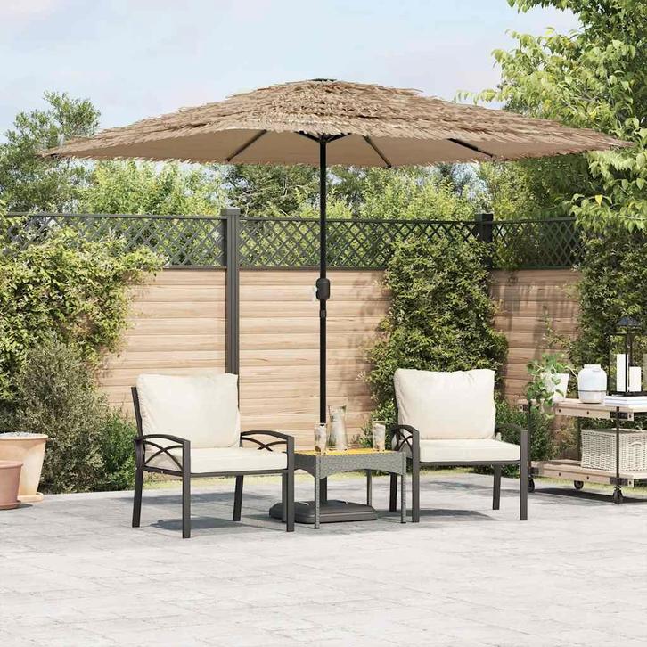 vidaXL Parasol met stalen paal 248x248x248 cm bruin, Tuin en Terras, Parasols, Nieuw, Verzenden
