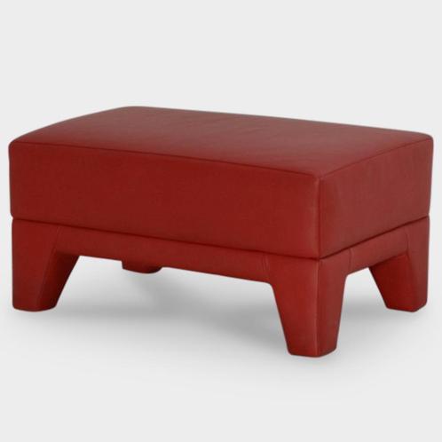 Pode Edit poef, rood leder, 57 x 41 cm, Huis en Inrichting, Fauteuils, Gebruikt, Ophalen of Verzenden