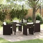 vidaXL Tuin Eettafel Set 5 pcs Bruin poly rattan, Tuin en Terras, Verzenden, Nieuw
