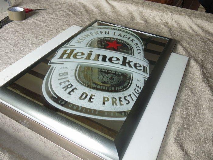 Spiegel - Aluminium, Glas - Heineken, Antiek en Kunst, Antiek | Wandborden en Tegels