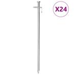 vidaXL Tentharingen 24 st 8 mm 30 cm gegalvaniseerd staal, Verzenden, Nieuw