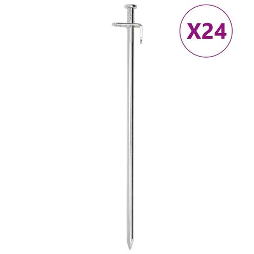 vidaXL Tentharingen 24 st 8 mm 30 cm gegalvaniseerd staal, Caravans en Kamperen, Tentaccessoires, Nieuw, Verzenden