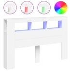 Hoofdeinde met LED | Retour Deal | 49% Korting! (hoofdbord), Verzenden, Wit, 160 cm, Hout
