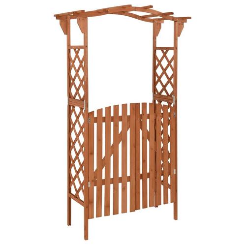 vidaXL Pergola met poort 116x40x204 cm massief vurenhout, Jardin & Terrasse, Poteaux, Poutres & Planches, Envoi