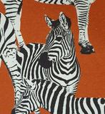 Boheemse STOF met lopende ZEBRA -300x280cm- Zambia Design -