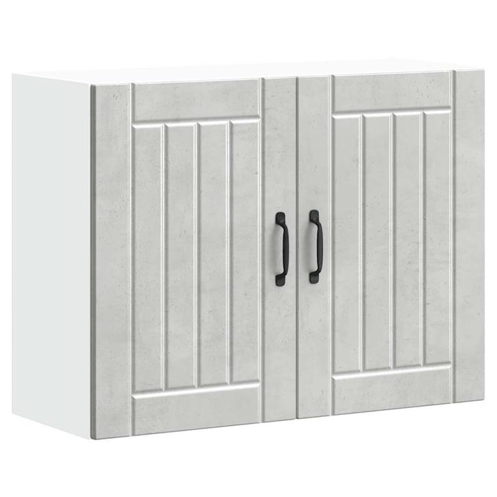 vidaXL Keukenwandkast Lucca bewerkt hout betongrijs, Huis en Inrichting, Kasten | Overige, Nieuw, Verzenden