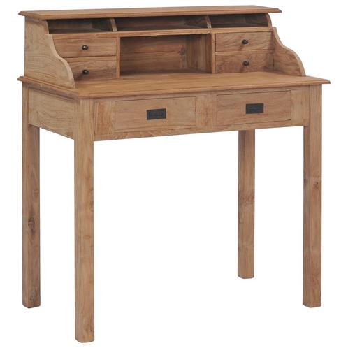vidaXL Bureau 90x50x100 cm massief teakhout, Huis en Inrichting, Bureaus, Nieuw, Verzenden