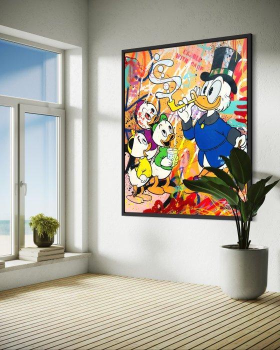 CASPA - Scrooge McDuck money Bubble and Tick, Trick und, Antiek en Kunst, Kunst | Schilderijen | Modern