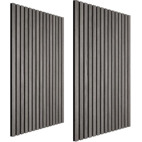 tectake Akoestische panelen Sonic Wall houtlook - lichtgrijz, Huis en Inrichting, Bureaus, Verzenden