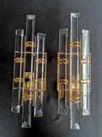 Wandlamp - Kristal, Metaal - Set vintage wandlampen