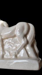 sculptuur, Statue Chevaux - Art Deco - Céramique craquelé 35, Antiek en Kunst
