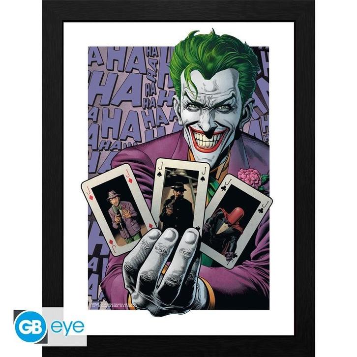 DC Comics The Joker Haha Cards Framed Print 30 x 40 cm, Collections, Cinéma & Télévision, Enlèvement ou Envoi