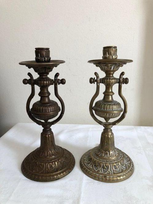 Kaarsenhouder (2) - Brons - Scheepskaarsenhouders, Antiek en Kunst, Curiosa en Brocante