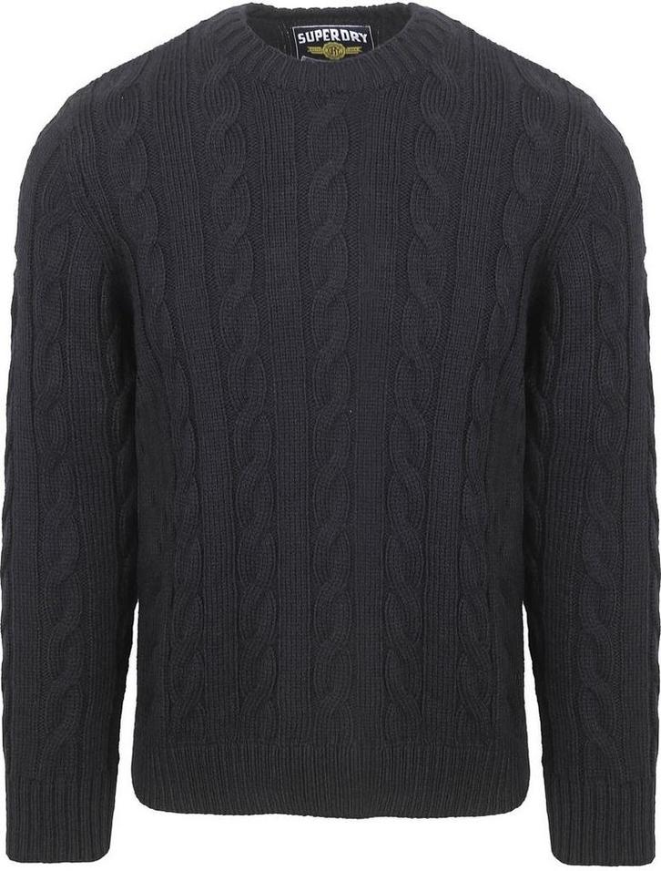 Superdry Pullover Jacob Cable Navy maat Maat 48/50 (M) Heren, Kleding | Heren, Truien en Vesten, Blauw, Nieuw, Maat 48/50 (M)