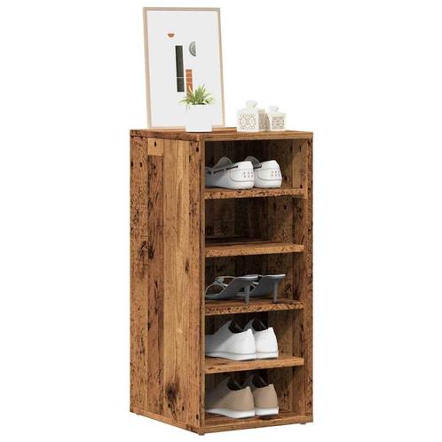 vidaXL Schoenenkast 32x35x70 cm bewerkt hout oud houtkleurig, Huis en Inrichting, Kasten | Schoenenkasten, Nieuw, Verzenden