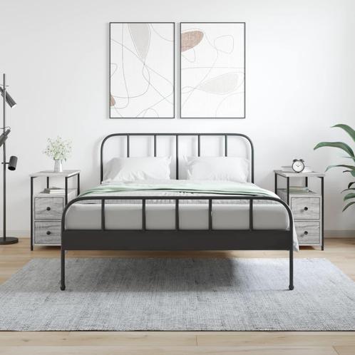 vidaXL Nachtkastjes 2 st 30x60x60 cm bewerkt hout grijs, Huis en Inrichting, Slaapkamer | Nachtkastjes, Nieuw, Verzenden