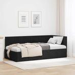 vidaXL Hoek Bed Frame met hoofdeinde Zwart 90 cm x 200 cm, Verzenden