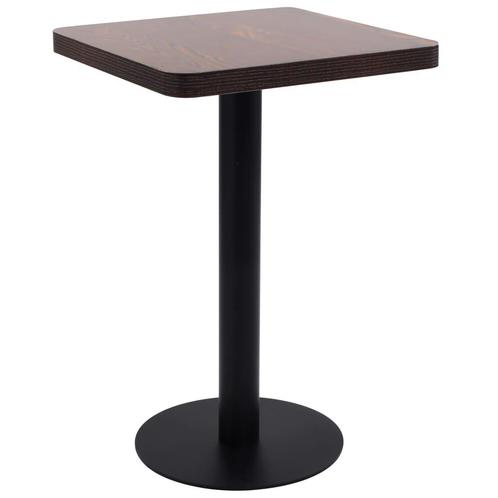 vidaXL Bistrotafel 50x50 cm MDF donkerbruin, Huis en Inrichting, Tafels | Eettafels, Nieuw, Verzenden