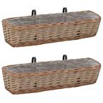 vidaXL Balkonbakken 2 st 80 cm wicker met PE-voering, Verzenden, Nieuw