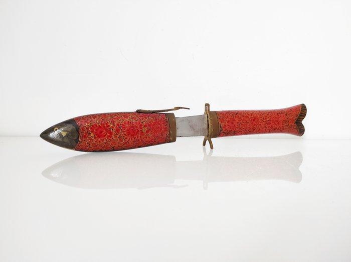 Keukenmes - en vork - Hout - Azië - Visdoosje, Antiquités & Art, Antiquités | Ustensiles de cuisine