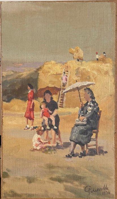 Cafiero Filippelli (1889-1973), Attr. - In Spiaggia, Antiek en Kunst, Kunst | Schilderijen | Klassiek