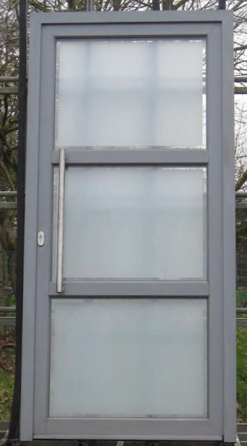 aluminium voordeur , buitendeur , deur 100 x 210 kwartsgrijs, Doe-het-zelf en Bouw, Deuren en Vliegenramen, Nieuw, Glas, Metaal