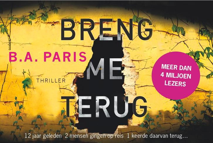 Breng me terug / Dwarsligger / 542 9789049806507 B.A. Paris, Boeken, Thrillers, Gelezen, Verzenden