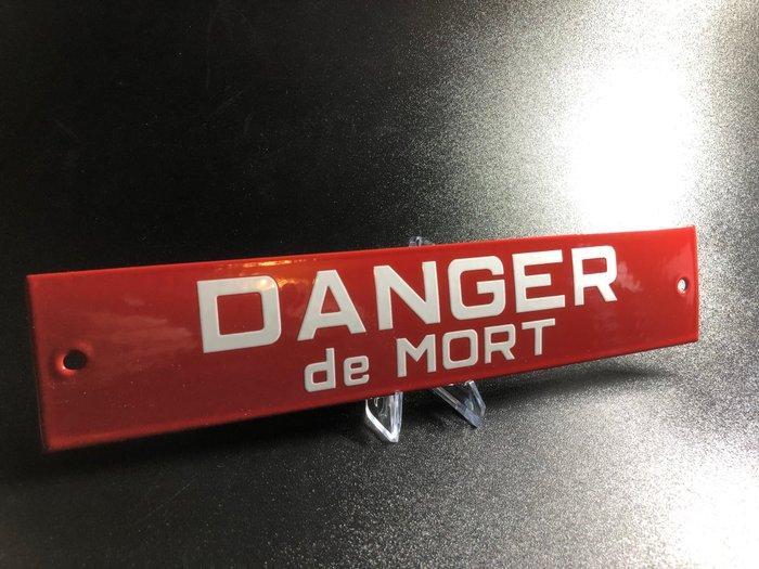 DANGER DE MORT Waarschuwing rood/wit porselein emaille, Antiek en Kunst, Antiek | Wandborden en Tegels