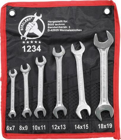 6-delige Double Double steeksleutel Set, 6x7-17x19 mm, Auto diversen, Autogereedschap, Verzenden