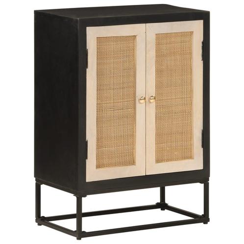 vidaXL Dressoir 55x30x76 cm massief mangohout en ijzer zwart, Huis en Inrichting, Kasten | Overige, Nieuw, Verzenden