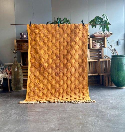 Oranje Marokkaanse wollen tapijt 150x230 cm - Vloerkleed -, Huis en Inrichting, Stoffering | Tapijten en Vloerkleden