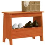 vidaXL Halbankje 60x28x45 cm massief grenenhout wasbruin, Huis en Inrichting, Verzenden, Nieuw