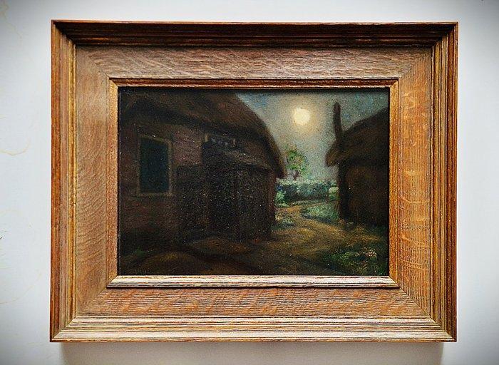 Hendricus IJkelenstam (1897 -1993) - Boerderij bij nacht, Antiek en Kunst, Kunst | Schilderijen | Klassiek