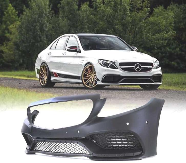 PARE CHOCS FRONTAL MERCEDES W205 14-18 PDC LOOK AMG C63 NOIR, Autos : Pièces & Accessoires, Carrosserie & Tôlerie, Envoi