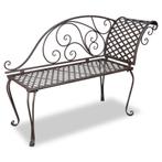 vidaXL Chaise longue 128 cm staal antiekbruin, Verzenden, Nieuw