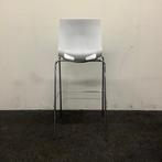 barkruk zithoogte 77 cm, wit - chroom, Huis en Inrichting, Barkrukken, Gebruikt