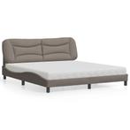 vidaXL Bed met matras Hvar stof taupe 180x200 cm, Verzenden