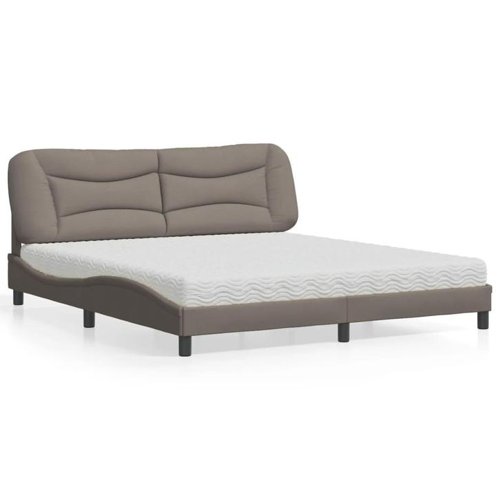 vidaXL Bed met matras Hvar stof taupe 180x200 cm, Maison & Meubles, Chambre à coucher | Lits, Envoi