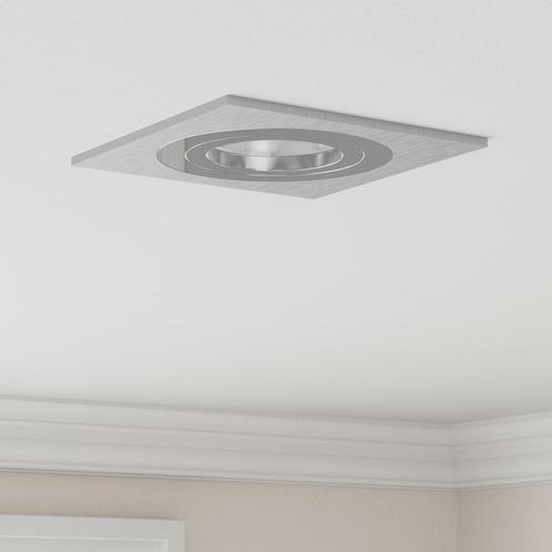 vidaXL Inbouwspots 12 stuks Vierkant GU10 Zilver 91x91 mm, Huis en Inrichting, Lampen | Overige, Nieuw, Verzenden