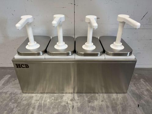 HCB RVS Dubbele Sauzenbar Sauspomp Sausdispenser 4 x 2 liter, Zakelijke goederen, Horeca | Keukenapparatuur, Ophalen of Verzenden