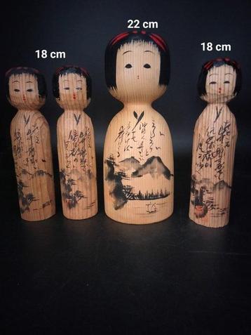 Matagoro, Yashima - Beeldje, set van vier vintage kokesi in beschikbaar voor biedingen