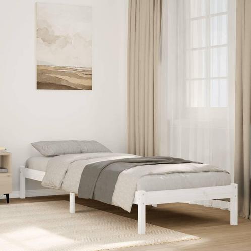 vidaXL Bedframe extra lang zonder matras grenenhout wit, Huis en Inrichting, Slaapkamer | Bedden, Nieuw, Verzenden