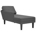 vidaXL Chaise longue met kussen corduroy stof donkergrijs, Huis en Inrichting, Verzenden, Nieuw