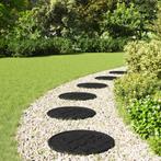 vidaXL Stapsteen 6 pcs Zwart Ø 44 x 2 cm Rubber, Jardin & Terrasse, Pavé & Dalles, Verzenden