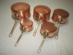 Een fraaie set van 5 koperen Franse pannen - Pan - Koper,