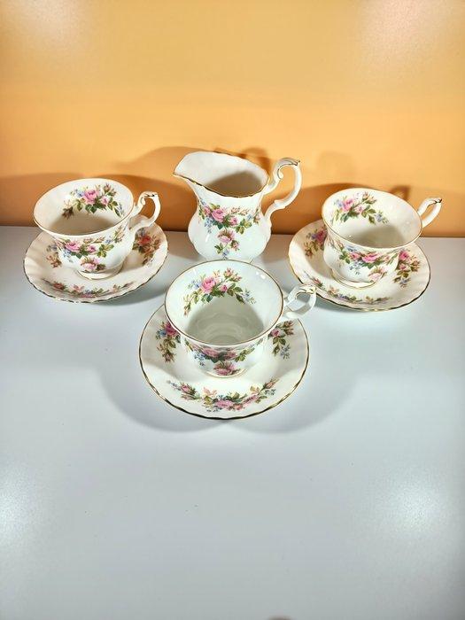 Royal Albert - Theeservies (7) - Been - Moss Rose (ca. 1956), Antiek en Kunst, Curiosa en Brocante