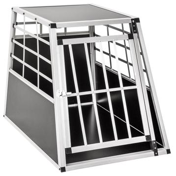 Hondentransportbench single met een rechte achterwand - 65 x